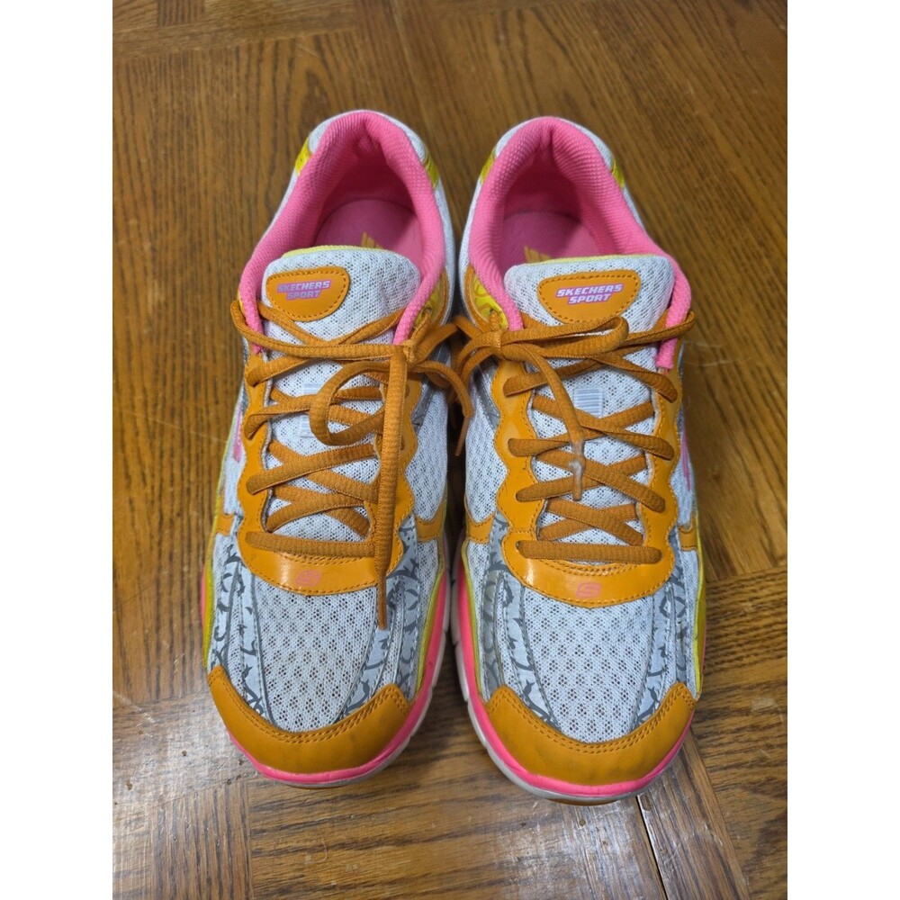 Skechers Sport Flex Sole SN11686 Pink Orange Yellow Women's Size 11 Shoe